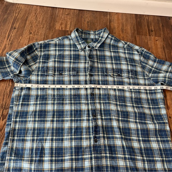 Orvis Blue Plaid Washed Indigo Active Fit Button Down Shirt Size XL - Picture 8 of 10